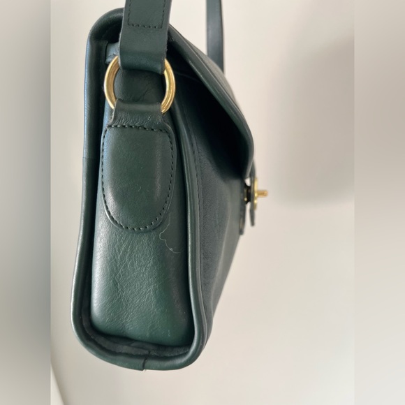 Coach vintage bottle green Devon 9908 crossbody shoulder bag brass hardware - Picture 11 of 13